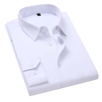 Camisas ajustadas para hombre, camisas de manga larga simples, informales, para oficina, 2022